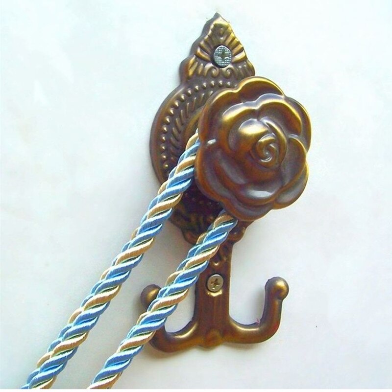 2pcs! Retro rose door wall Tassel hooks holder hanger curtain accessories home decoration.