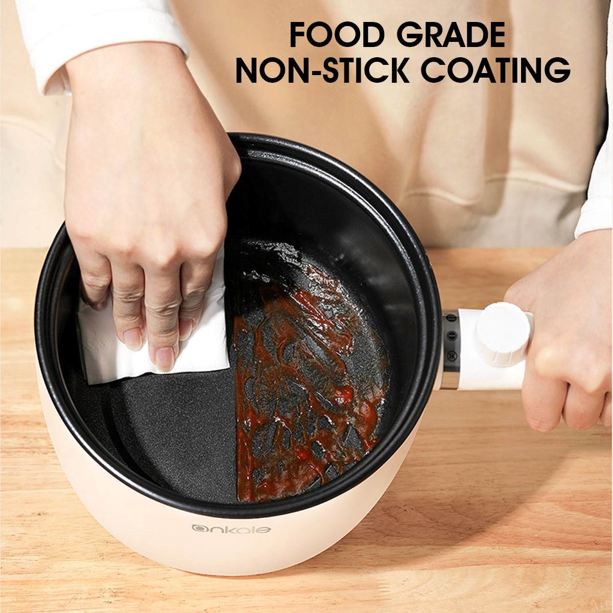 Monitoiminen sähköinen paistinpannu ruostumaton teräs hotpot nuudelit riisinkeitin munahöyrystin keitto keittoastia minilämmitin pannu 1.5l