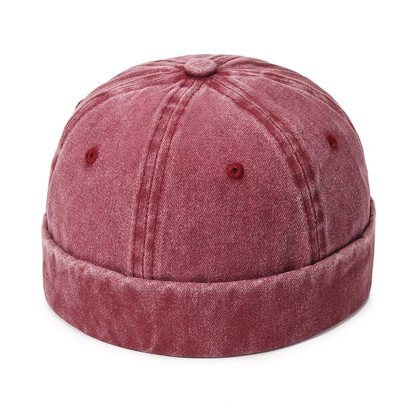Solid Color Beanie Skull Cap Dome Brimless Hat Men Women Girls Hip Hop Docker Cap Melon Cap Vintage Landlord Hats Beanie: Navy Blue