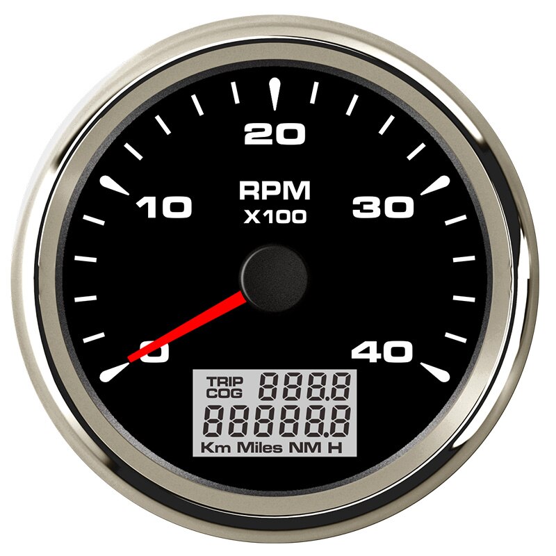 Tacómetro de coche marino con retroiluminación, 7 colores, con LED, reloj de arena, impermeable, 8000 /3000 / 4000 RPM