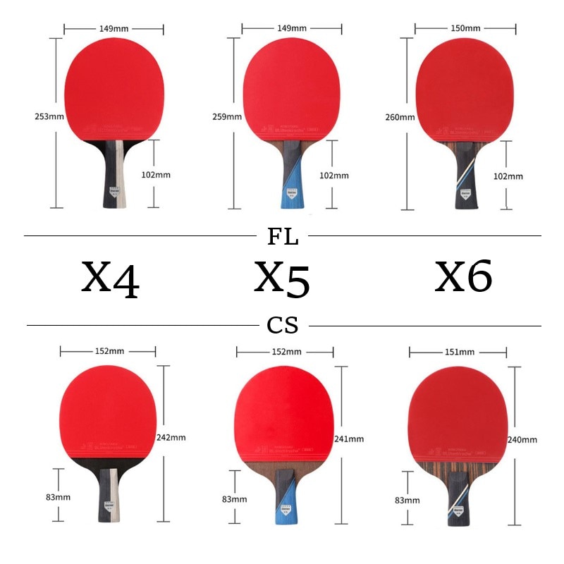 Raqueta de tenis de mesa con certificación ITTF, 2 uds, KOKUTAKU X4 X5 X6, raqueta de Ping Pong, pala de carbono, espinillas de goma