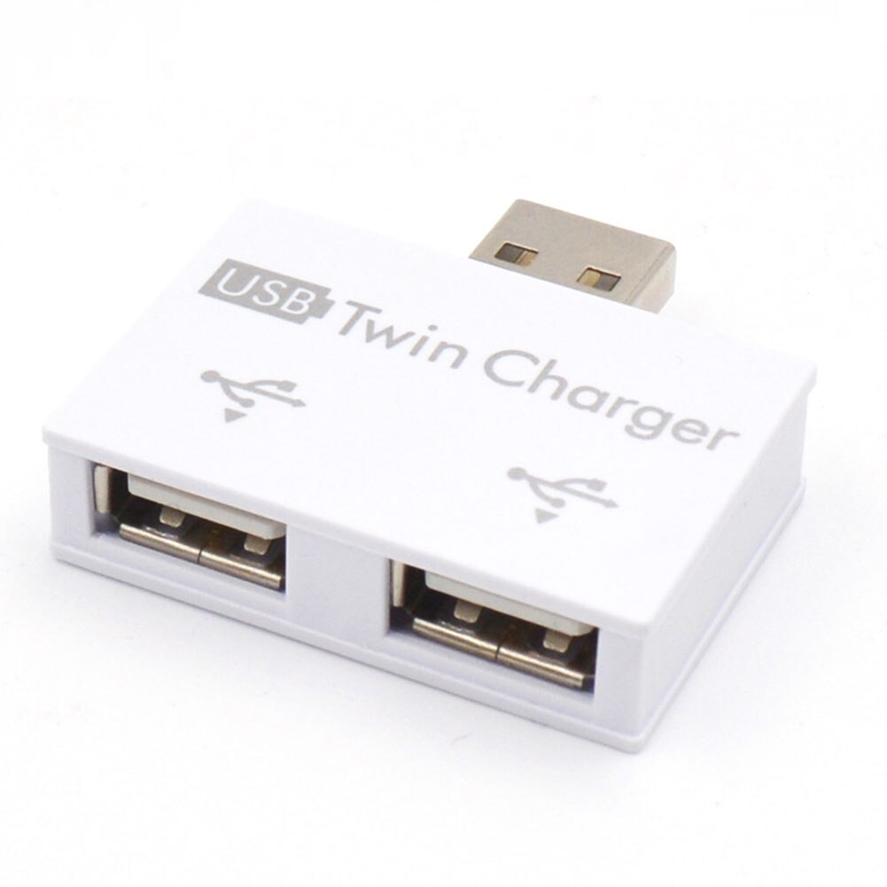 2 Ports ABS Extender For Phone Tablet Twin Charger Adapter Practical Portable Stable USB Hub Mini Splitter