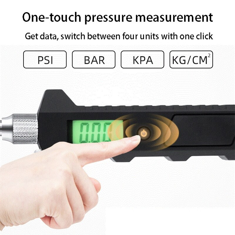 Digital Tire Pressure Gauge Dual Head 200 PSI Heavy Duty Tire Gauge for Truck Car 4 Setting with Backlight LCD: Default Title