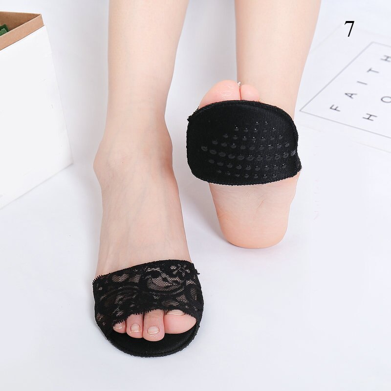 Summer Women Feet Toe Protect High heel half foot socks Lady Non-slip sweat No Show invisible toe socks: 7
