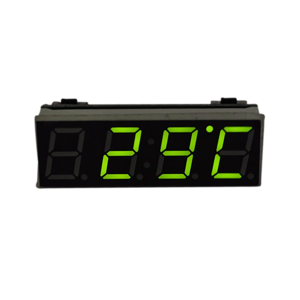 Auto Elektrische Klok Digitale Timer Led Temperatuur Auto Vervangende Onderdelen Thermometer Voltmeter Led Display Groen Blauw Rood Licht: green