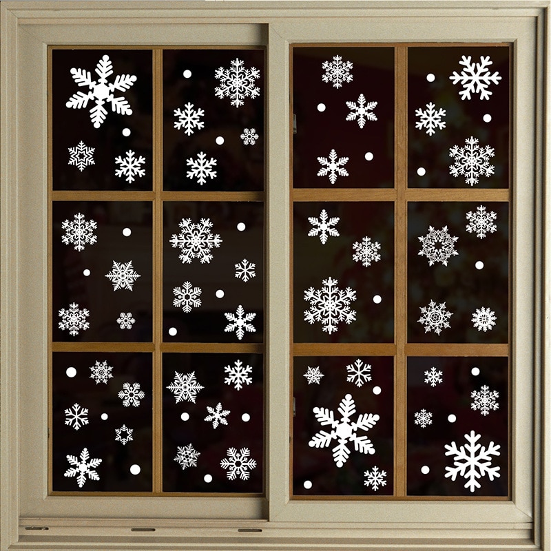 Kerst Sneeuwvlokken Raam Kleeft Decals Winter Decoraties Ornamenten Feestartikelen