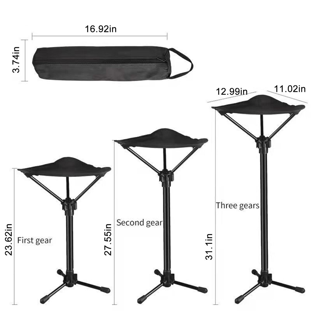 Foldable Fishing Chair Lightweight Folding Tripod Stool for Outdoor Camping Walking Fishing 3 Leg Camping Stool