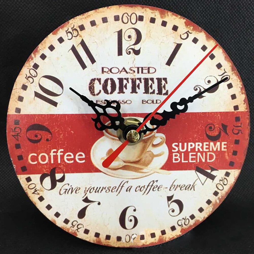 Retro Vintage Reloj de pared de madera rústico y deslucido cocina hogar antiguo temporizador