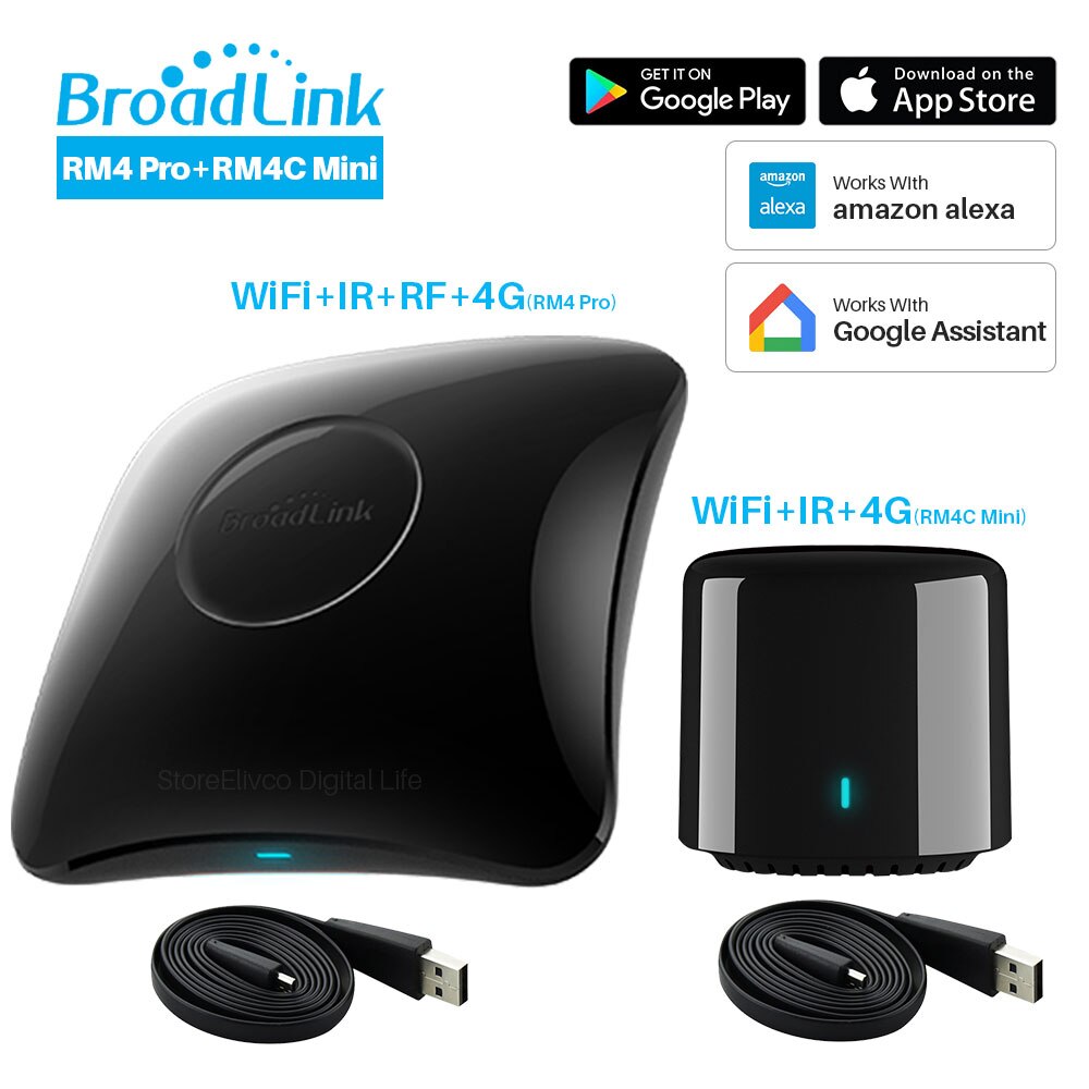 Broadlink  rm4 pro  rm4c mini universel intelligent fjernbetjening smart home automation kompatibel alexa google home