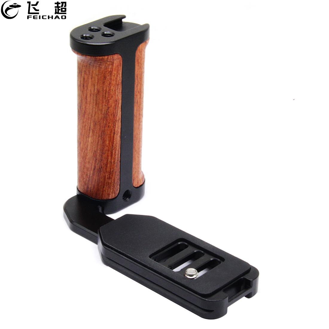 Quick Release L Plate Holder Wooden Handle Protective Hand Grip Camera Bracket ZVE10 Camera Cage Rig For Sony ZV-E10 DLSR Camera