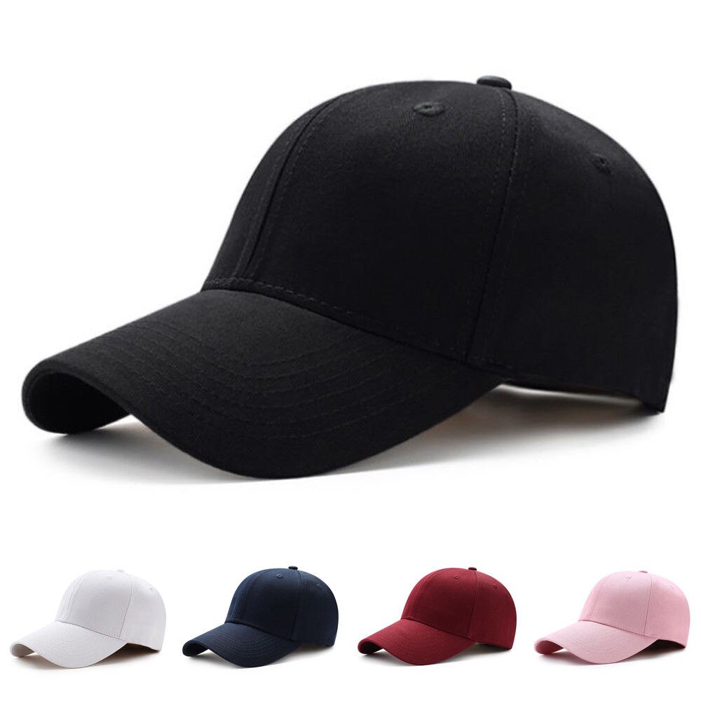 Mænd kvinder almindelig buet solskærm baseball kasket hat ensfarvede justerbare kasketter streetwear snapback trucker hat