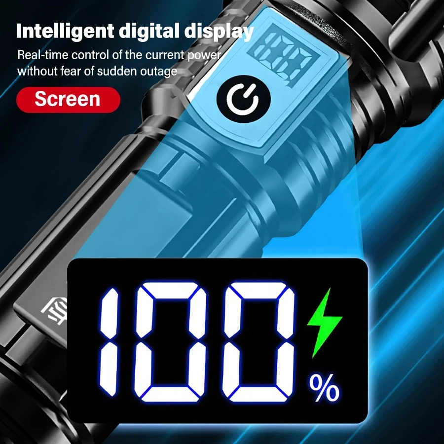 Super Bright LED Flashlight USB Rechargeable Torch Telescopic Zoom Powerful Handlight for Outdoor Explore Emergency Waterproof