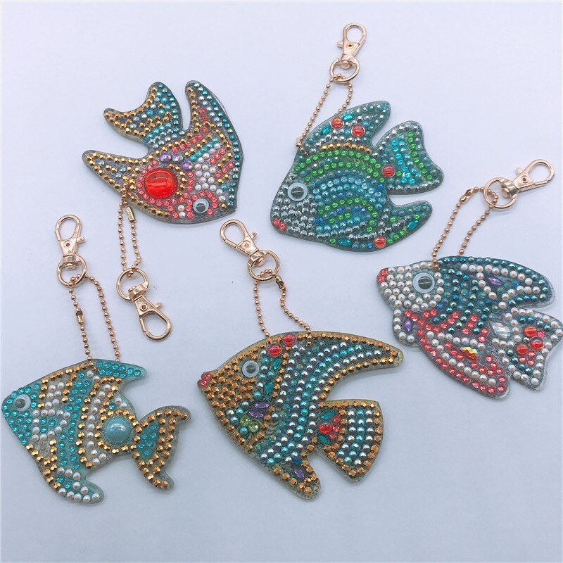 HUACAN porte-clés de bijoux peinture diamant | broderie diamant, sac de dessin animé, décorations bricolage, pour main: YSK15