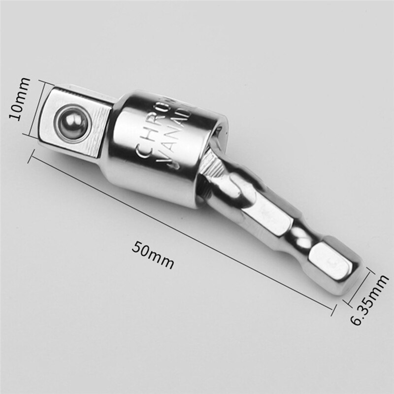 Universal Joint Set Ratchet Angle Extension Bar Socket Adapter 1/4" 3/8" 360 degree rotating square head sleeve