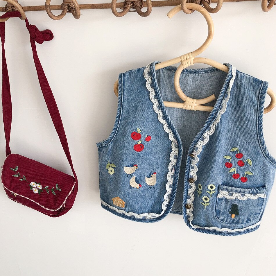L PATTERN Veste en Denim Fille Manteau Enfant Veste en Jean Blouson L PATTERN Veste en Denim Fille Manteau Enfant Veste en Jean Blouson