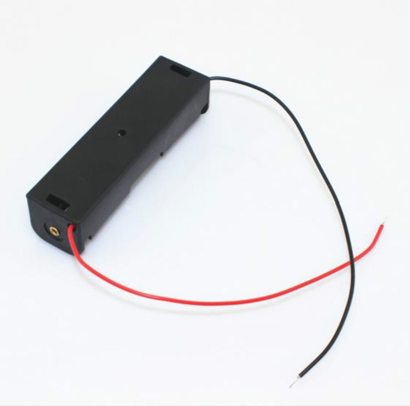 Plastic Box Holder 5 Stks/partij Batterij Storage Case Voor 1X18650 Zwart Met Wire Leads