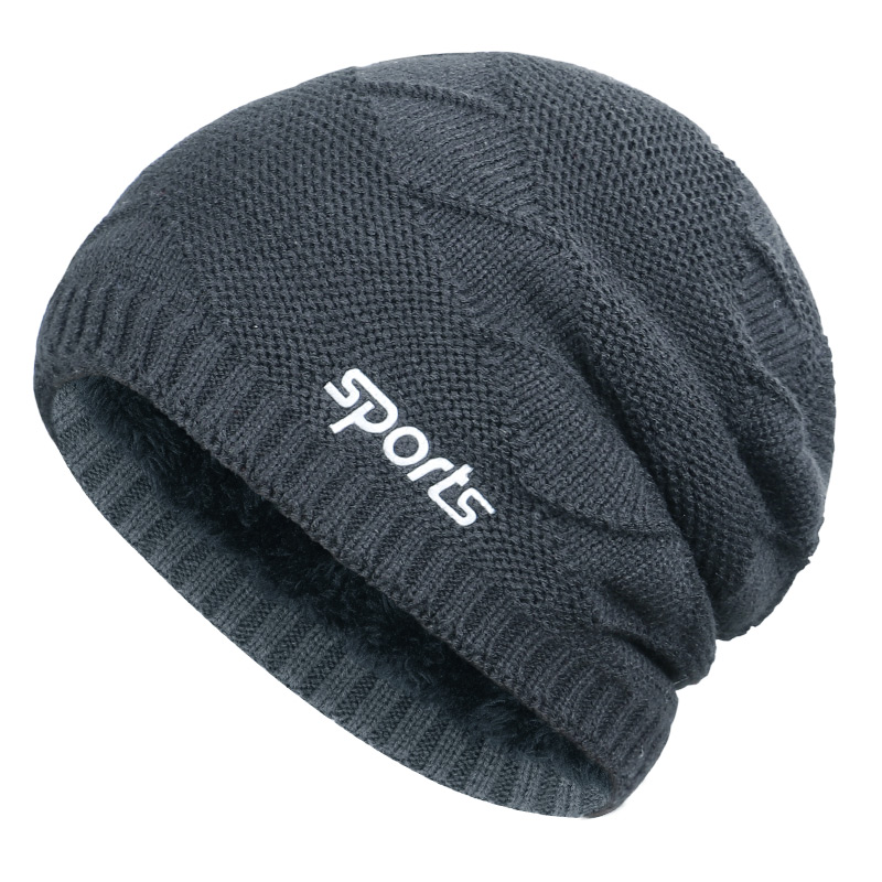 Vinter dame kasket herre kasket far hat sport unisex gorras populære mandlige skullies varm tyk hække kasket 2 stk sæt: Grå -2