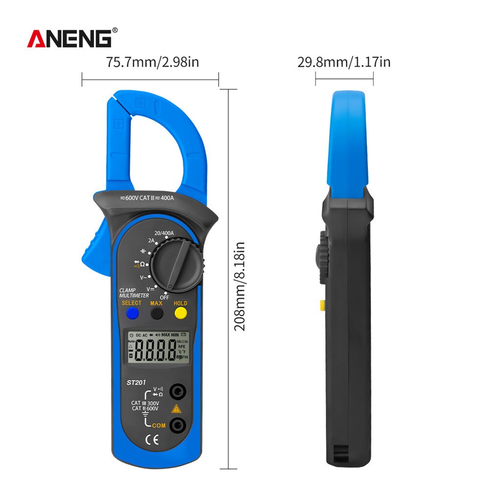 ANENG ST201 Digital Multimeter Clamp Amperemeter Transistor Kondensator Tester Power Test Automotive Spannung Tester