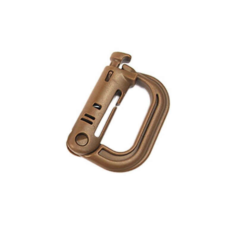 4pcs Climbing Carabiner D-shape Buckle Locking Ring Plastic Clip Snap Buckle Carabiner Keychain ITW Fastener Hiking Bag Buckle: 1pc brown