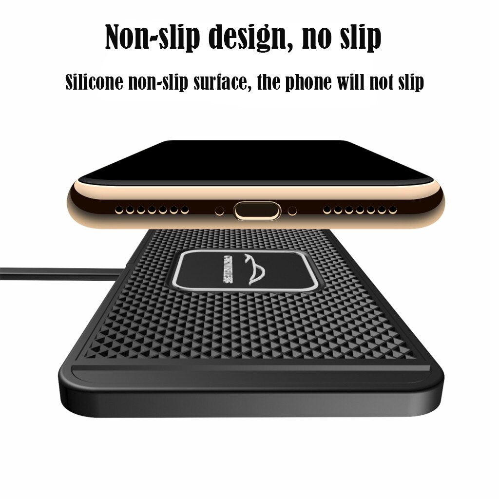 Ouhaobin Draadloze Autolader Siliconen Pad Met Gps Houder Qi Standaard Draadloze Oplader Voor Samsung Galaxy Note8 Voor Iphone X
