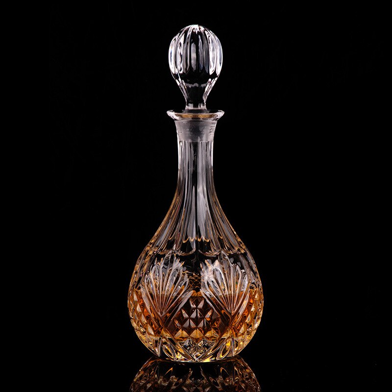 Grote Glazen Wijn Creatieve Fles Binnenlandse Whisky Fles Met Bar Deksel Voor Bar Serveerster Naar Smaak Crystal Fles Glas Set: 0915 Single bottle