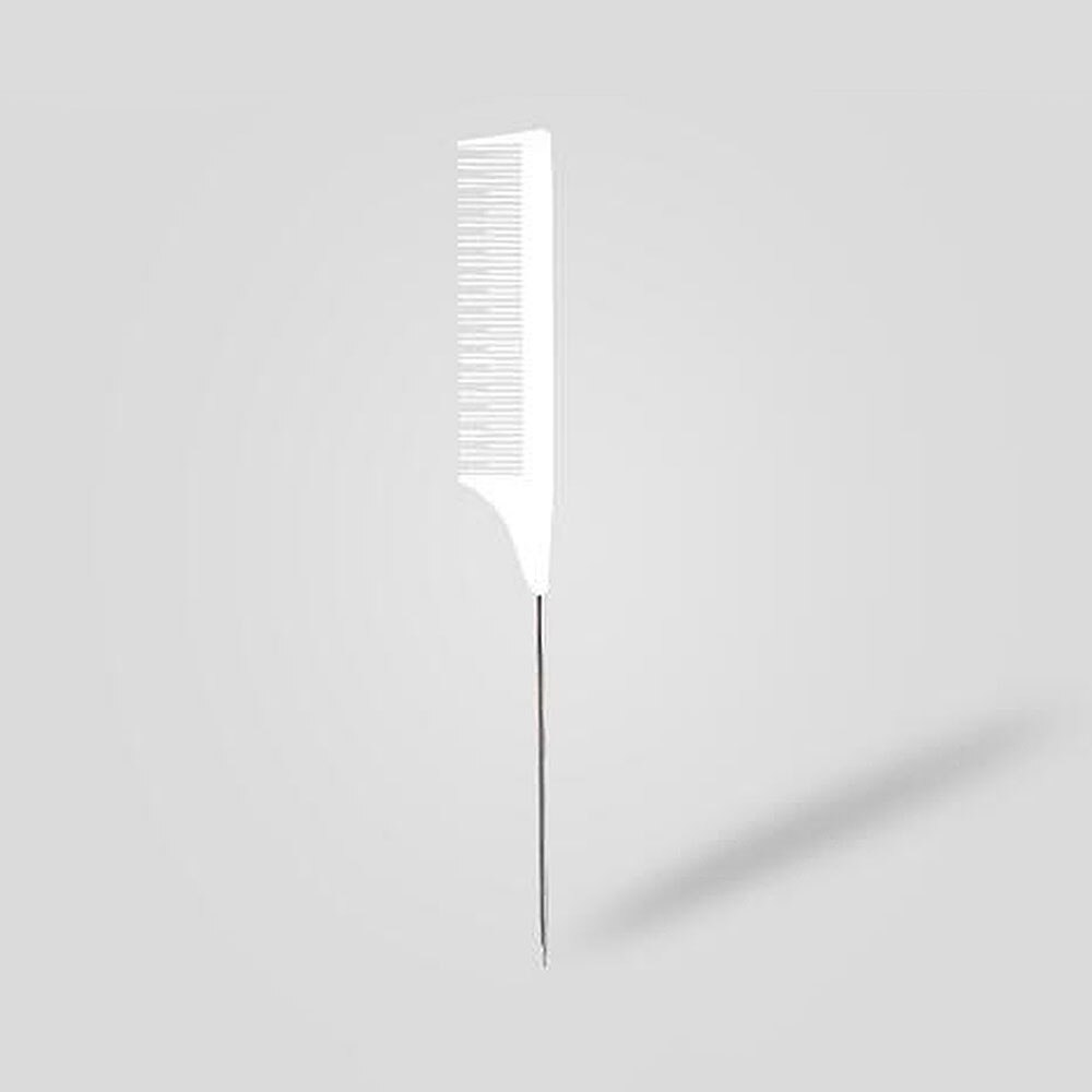 Peine de cola de ratón para cortar el pelo, herramienta de estilismo, para recoger el pelo, de diente fino, Pin de Metal, resaltador, peine cepillo de pelo espumoso, 1 Uds.