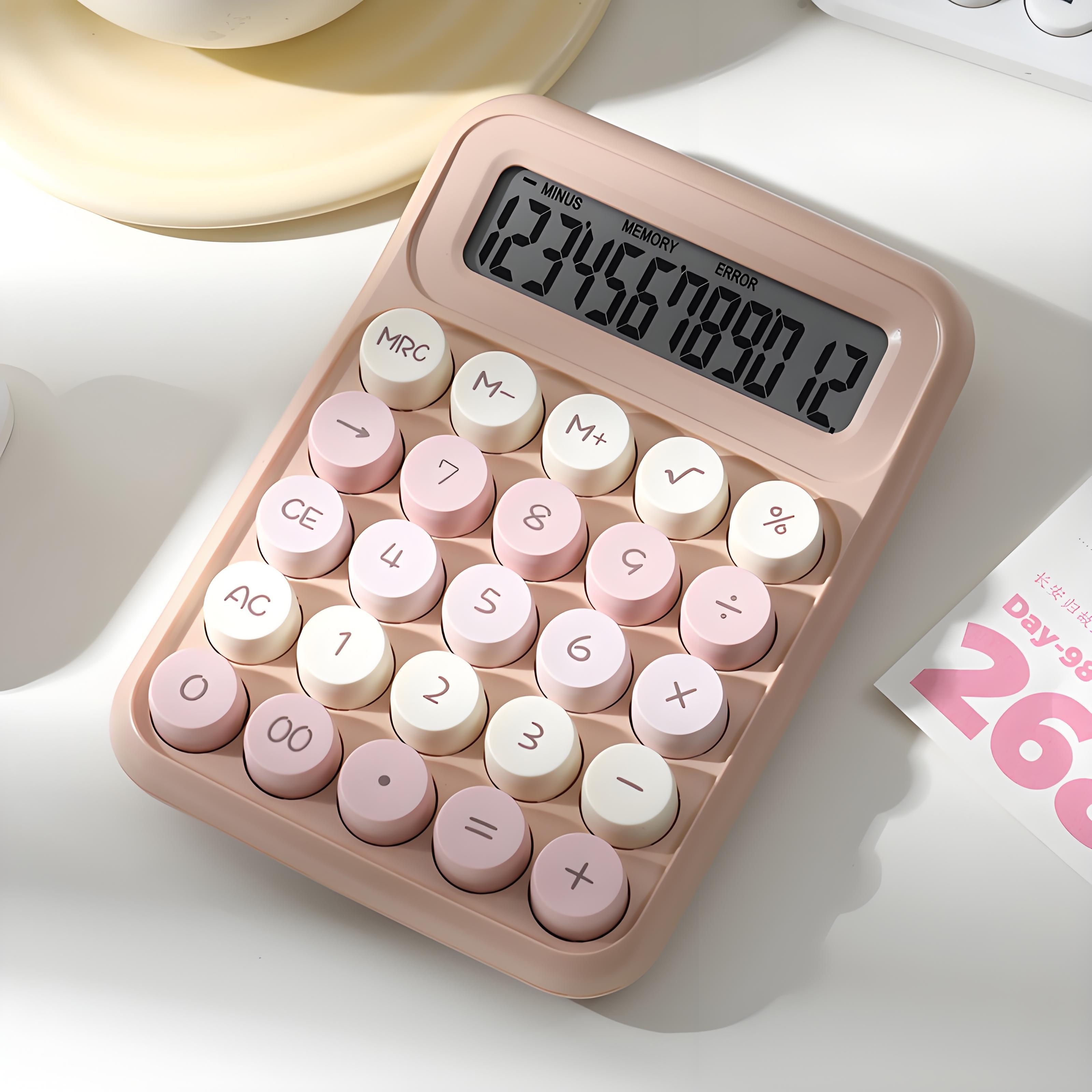 Calculator with Dual Power Supply, 12 Digits, Electronic Calculator, Home, Office, School, Financial, accounting Tools: Orange