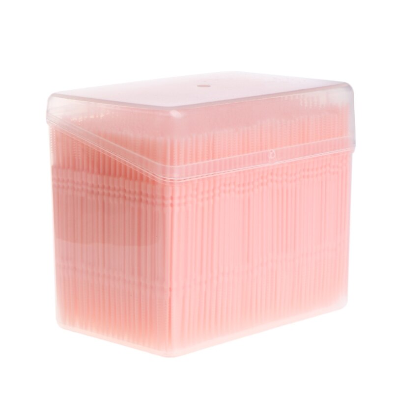 1100 pièces/boîte 6.5cm Double tête dents nettoyage brosse bâton fil dentaire cure-dents doux dentaire fil dentaire alimentaire PP: Orange