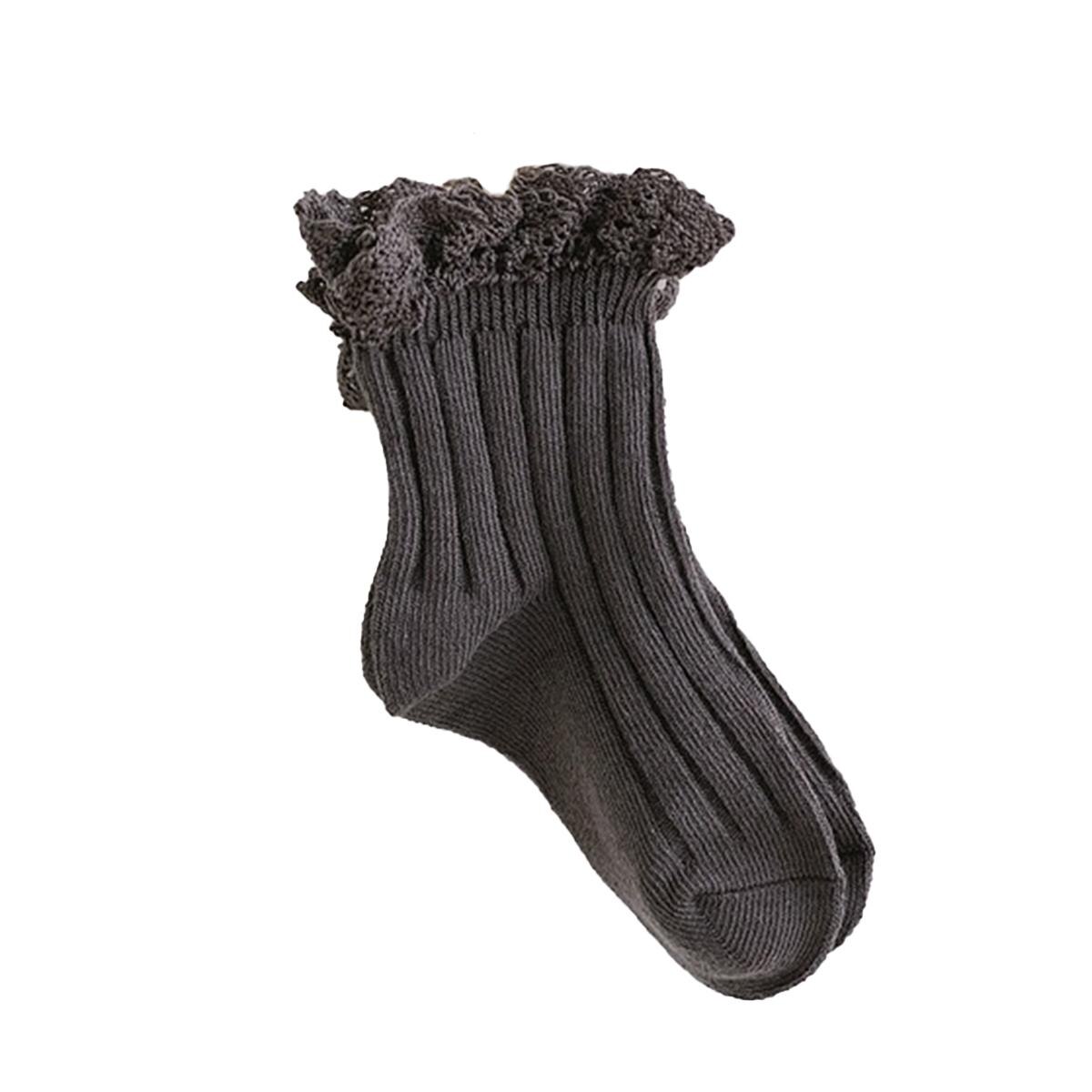 1-8Y 1 Pairs Spring Autumn Trendy Socks Children's Baby Girl Candy Colors Thin Cotton Princess Lace Ruffled Edge Socks