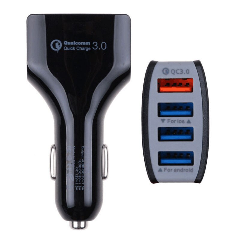 Quick Charge 3,0 Auto Ladegerät 4-Port Schnelle Lade Telefon Ladegerät Adapter in Auto Für iPhone X 7 8 plus Samsung S8 S9 Smart Handys
