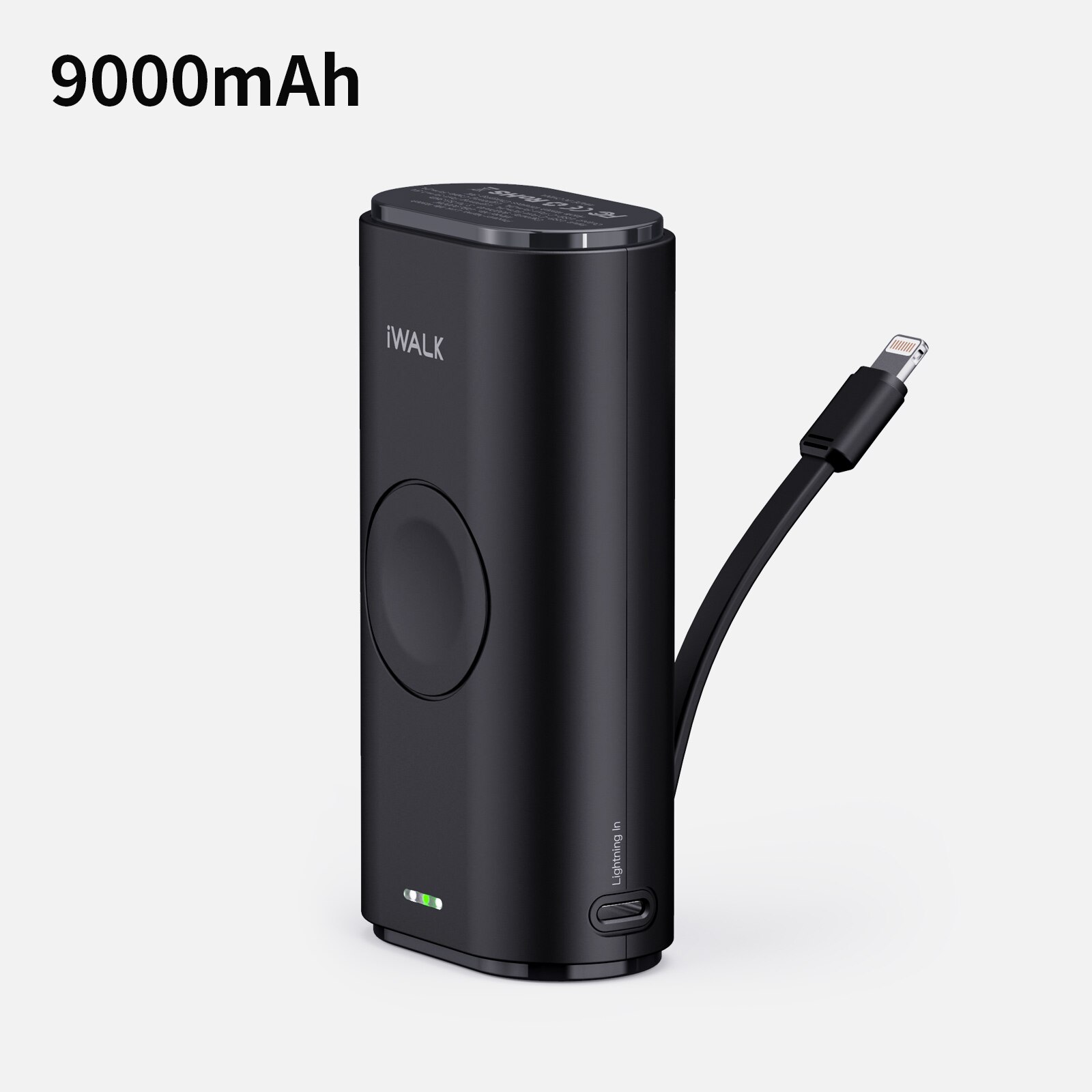 iWALK Portable Apple Watch Charger, 9000mAh Power Bank with Built in Cable, Apple Watch and Phone Charger, Compatible with Apple: black