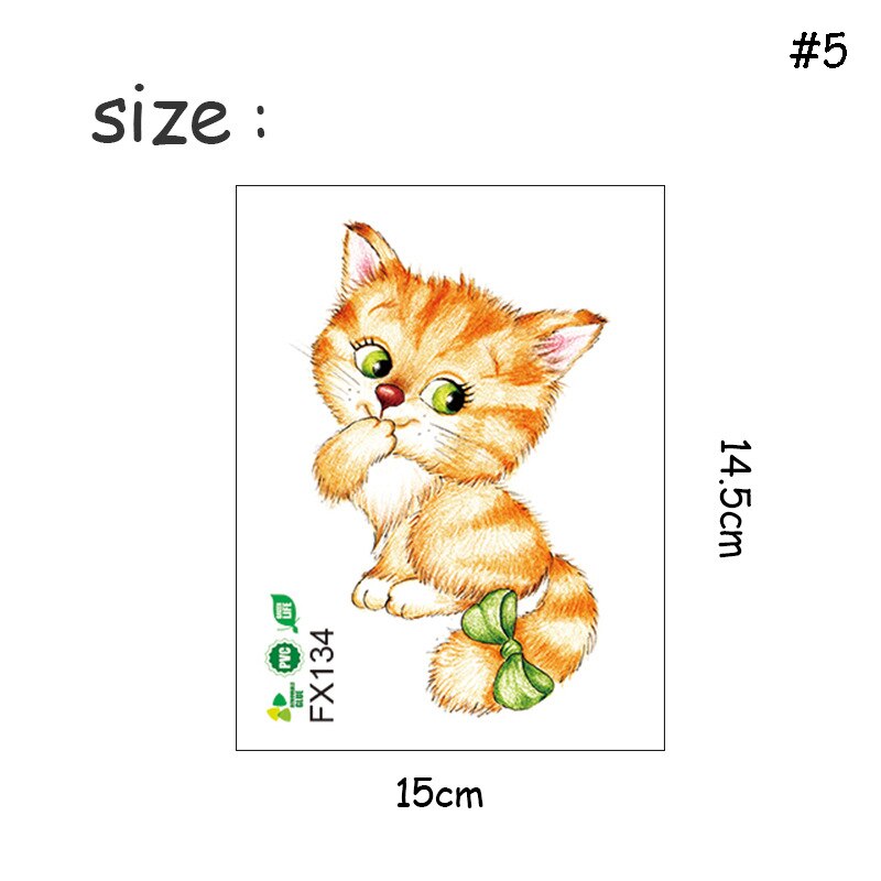 Vandtætte kat toilet klistermærker badeværelse toilet stue boligindretning sød kat mærkat plakat baggrund wallstickers kunst overføringsbilleder: Grøn