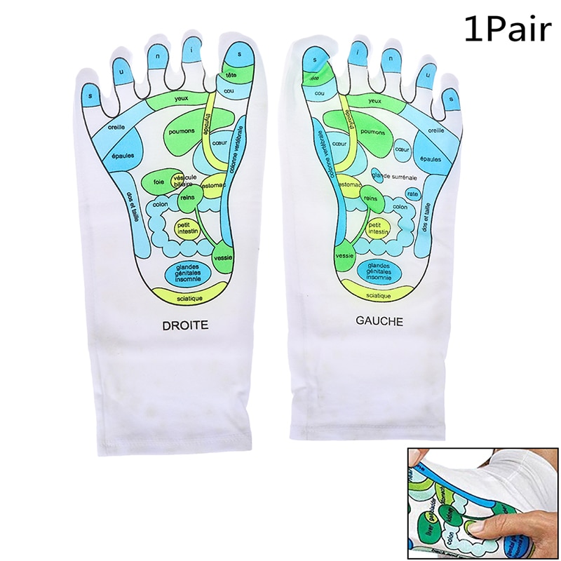 1 Pair Acupressure Socks Physiotherapy Massage Relieve Tired Feet Reflexology Socks Foot Point Socks Full English Illustration