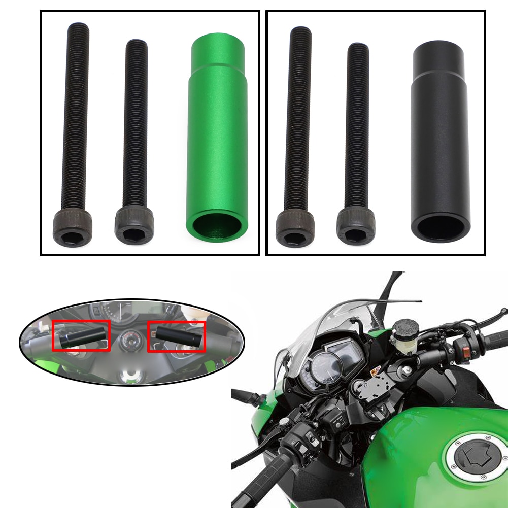 Motorcykel gps navigationsstyr beslag udvidelse til kawasaki ninja 650 1000 ninja support  h2sx z1000sx gtr 1400 sort grøn