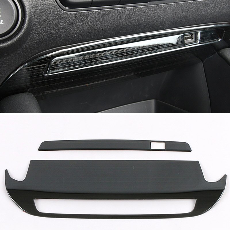Vtear för mazda 3 tillbehör interiörlister central kontroll usb dekoration ramlock trim bil modifiering styling: Svart usb
