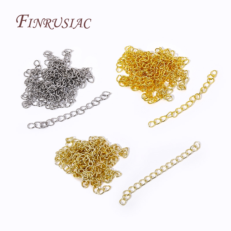 5CM Brass Extension Chain 18K Gold Plated Bulk Bracelet Tail Chain Connector DIY Chains Accessories Supplies For Jewelry