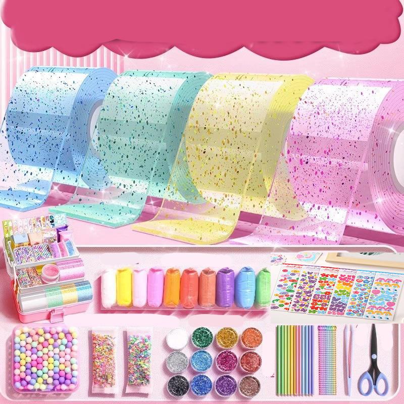 Pegamento Nano PET para amasar música, burbujas que soplan, juego completo de Nano cinta, pasta de doble cara, juguetes de descompresión de burbujas, pegatina