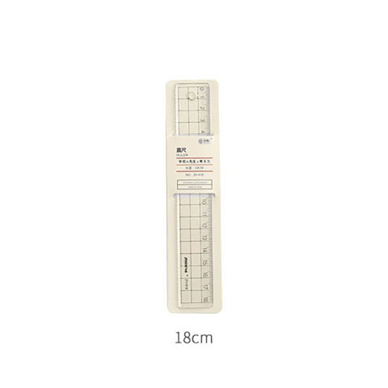 Cute Kawaii Plastic Ruler Transparent Scale Template For Drawing Kids Korean Stationery Office School Supplies: 18cm