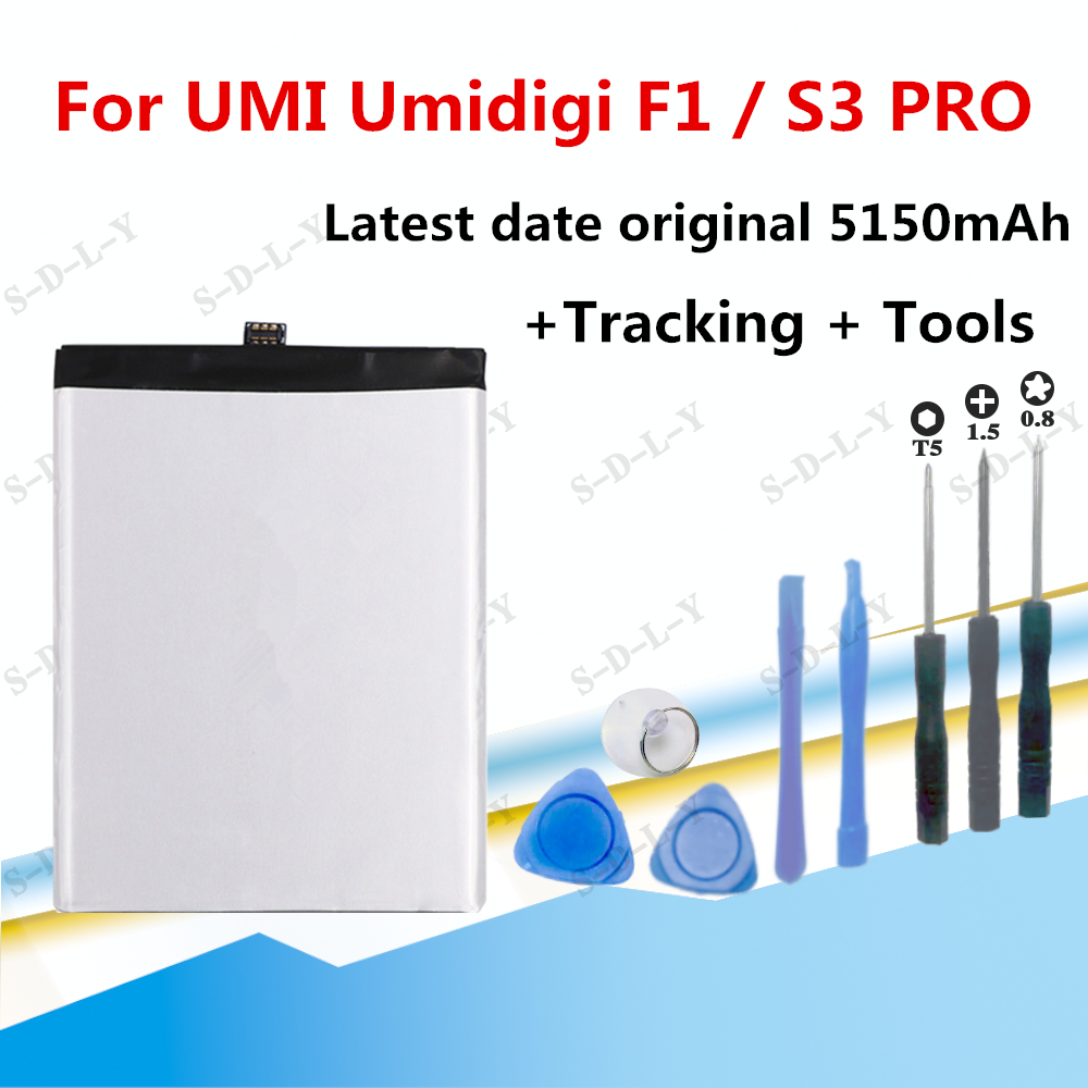 5150mah S3 Pro Battery for Umi Umidigi S3 Pro F1/ F1 Play Replace Cell Phone Batteries +Tracking + Tools