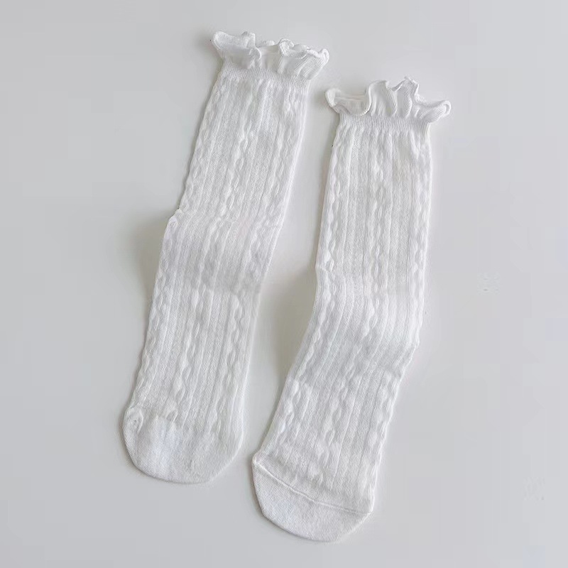Femmes Lolita chaussettes Sexy équipage chaussettes pour femme été solide creux filles doux mignon moyen chaussettes pour femmes maille mince Sexy: Marron