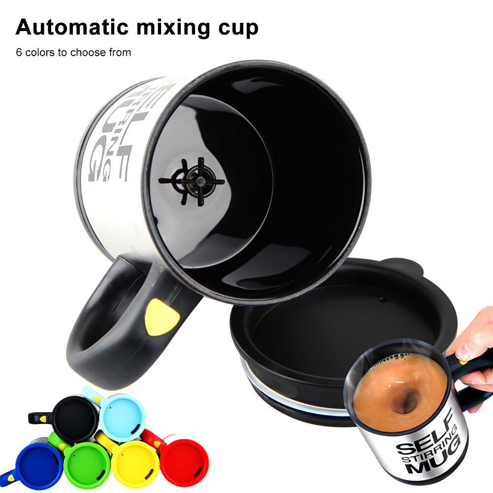 400ml tazas eléctrico automático perezoso de agitación auto tazón taza leche de café de mezcla taza inteligente de acero inoxidable de mezcla taza Drinkware
