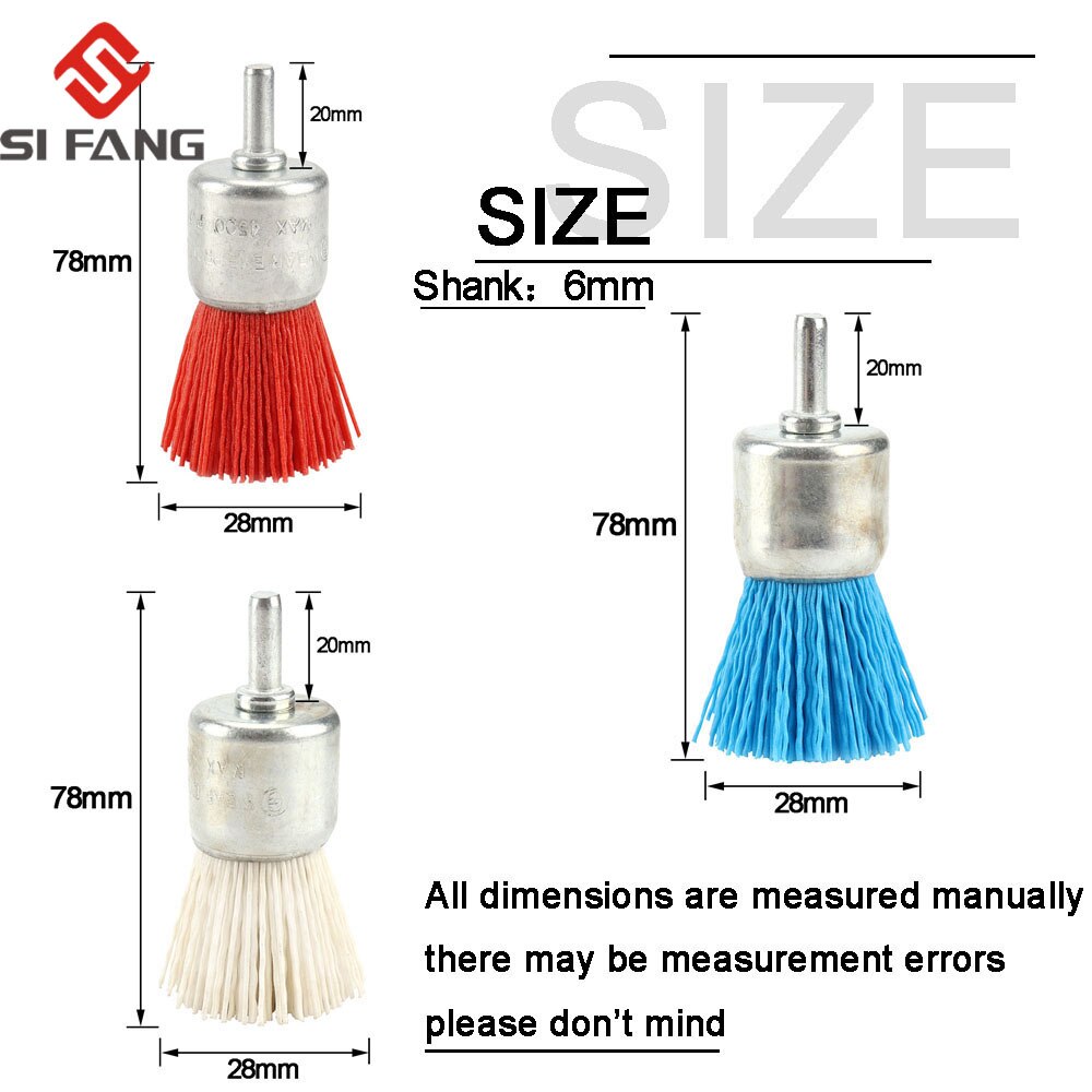 1/3pcs 30mm Cup Nylon Abrasive Brush Wheel Wire Brush for Drill Rotary Tool Wood Polishing Deburring Cleaning 80#/120#/240#: 3pcs Mix
