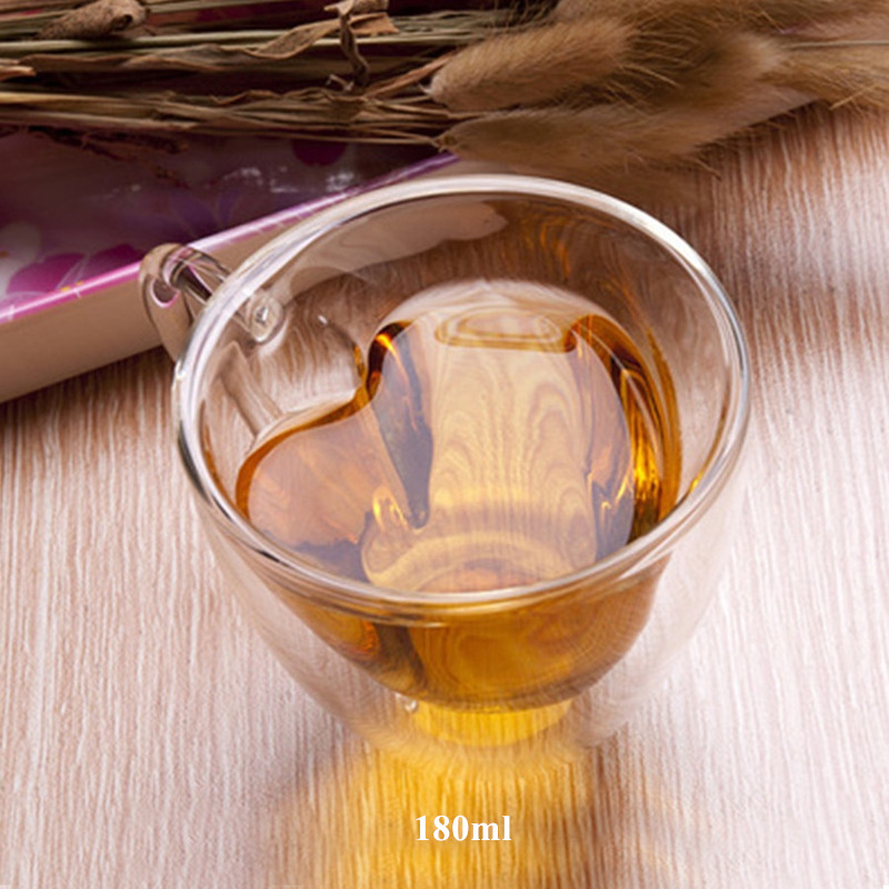 1Pcs Water Bottle Coffee Cup Heat-resistant Double Wall Glass Cup Beer Handmade Milk Lemon Juice Cup Drinkware: J180ml