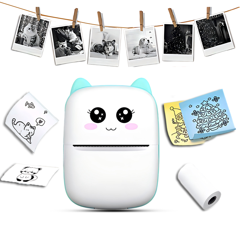 Impressora Térmica Mini Portátil - Impressão Instantânea, Compatível com IOS/Android, para Fotos, Etiquetas, Notas, Sem Fio, Carregamento USB