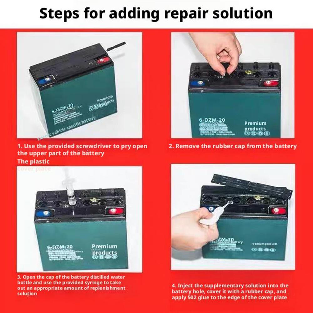 Solution liquide de dominoration de la santé des batteries pour acide de plomb 24.com, nettoyant d'additifs et de terminaux, solution de renouvellement de batterie