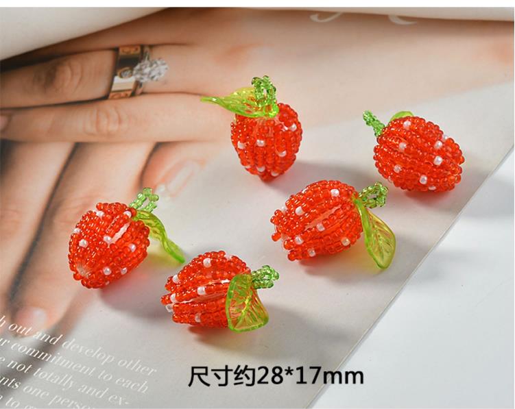 Cute red strawberry/Cherry shape 20pcs/lot handmade 3D floating lock charms diy jewelry earrings accessory: 2