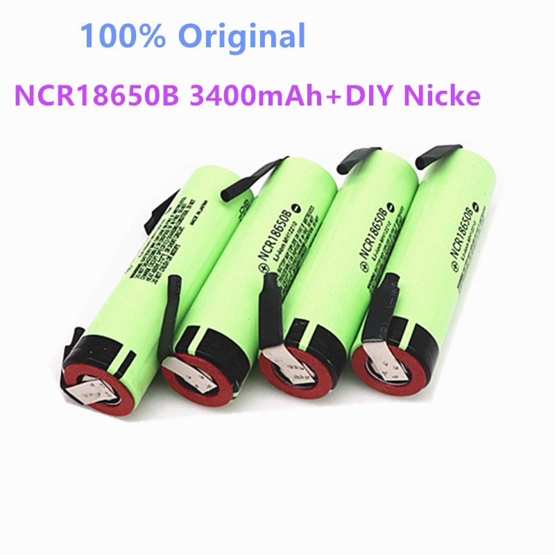 100% Original Nuevo NCR 18650B 18650 Li-ion recargable de la batera de 3400 mAh 3,7V para linterna/or +DIY nquel pieza