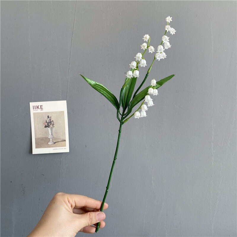 Bouquet de fleurs artificielles de lys de la vallée, 25/30cm, décoration de maison, fleur blanche romantique, décor de bureau pour fête de mariage: 3