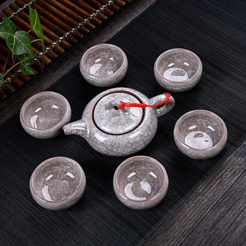 High-grade ceramic kung fu tea sets ice crackle glaze tea sets 7piece/lot