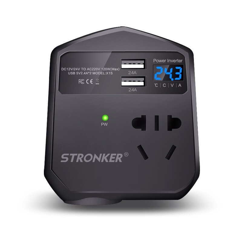 Bil usb power inverter laddare 12v/24v to 220v output omvandlare adapter kontakt bilelektronik tillbehör högspänningsskydd